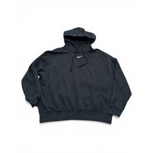 Nike Center Swoosh Pullover Hoodie Sweatshirt Black Size L